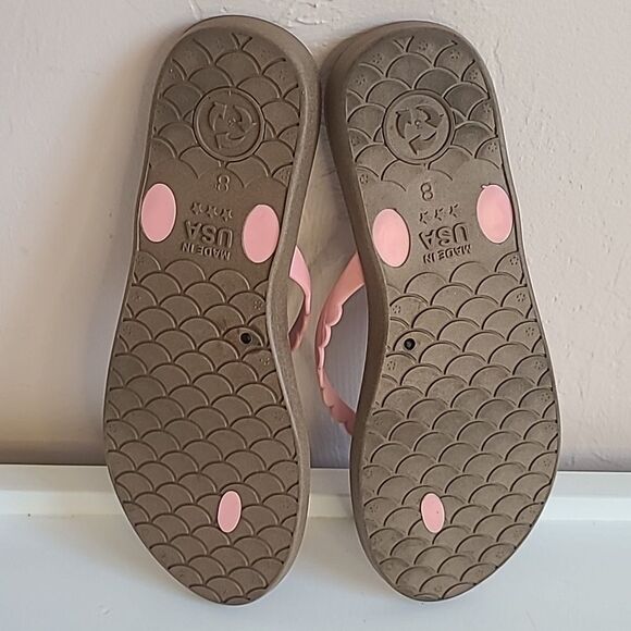 Oka b. Bristol Flip Flops Sandals Thongs Color: Toffee/Pink Salt Size 8 - Picture 9 of 12